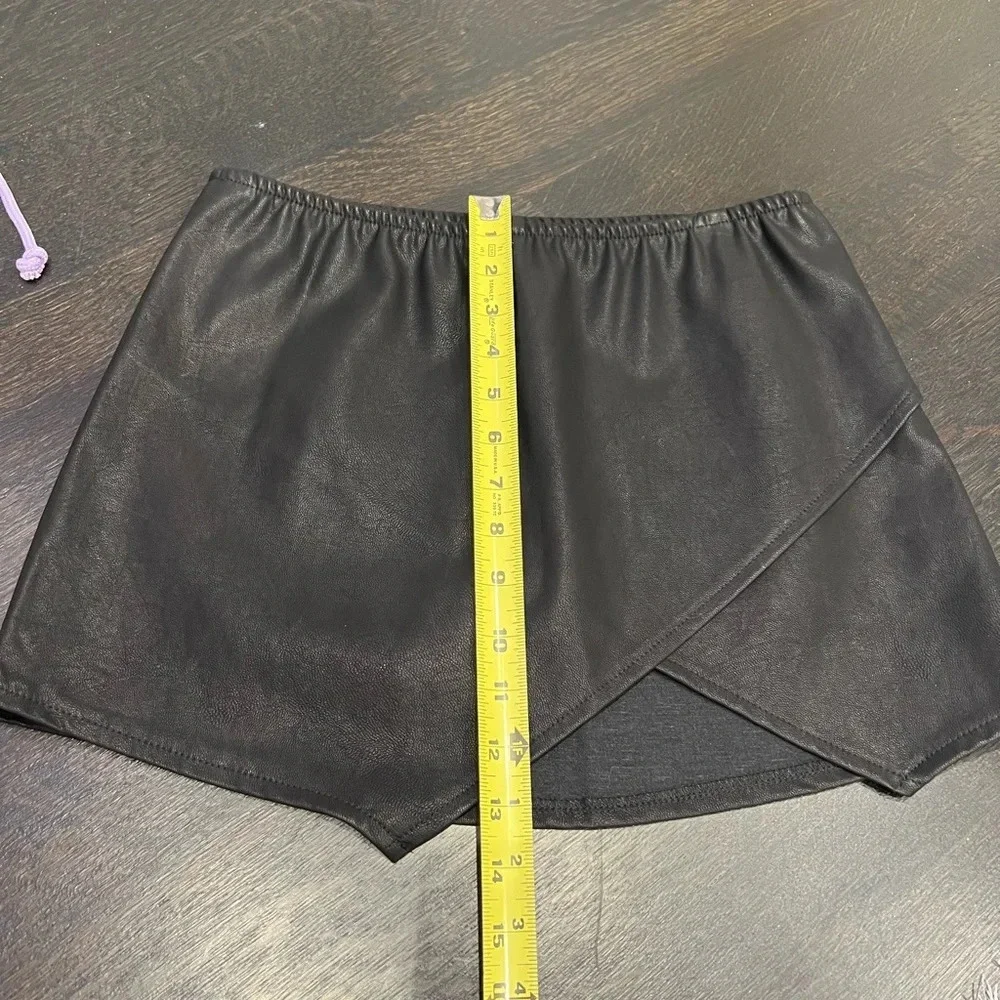 Olivaceous Faux Leather Skort